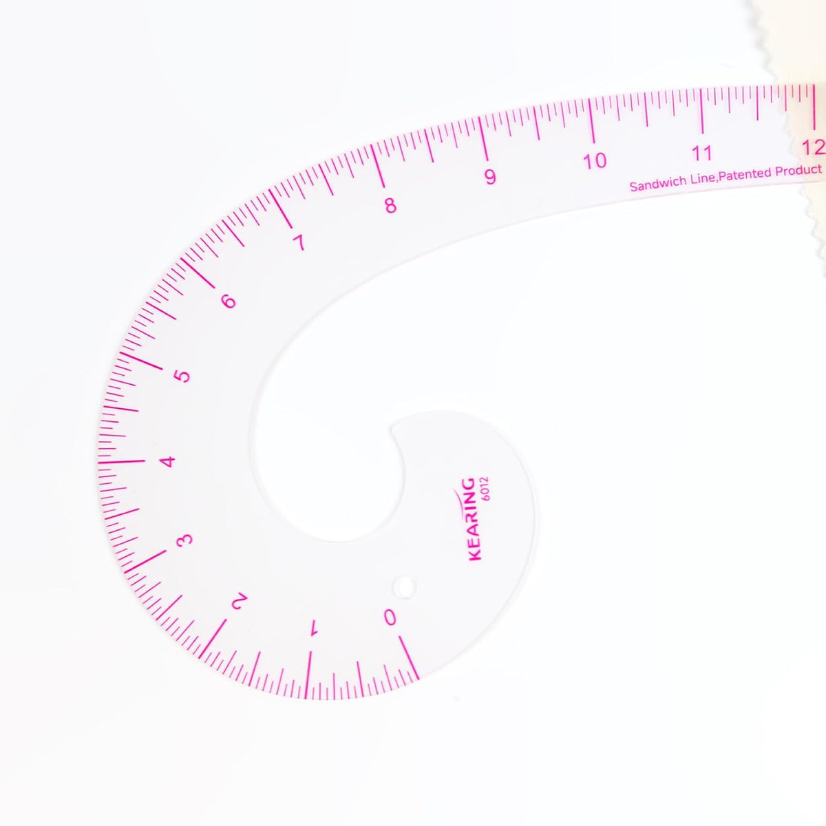 12" Comma French Curve Ruler - Clear Plastic Sewing Pattern Making | Transparent 12" comma french curve with sandwich