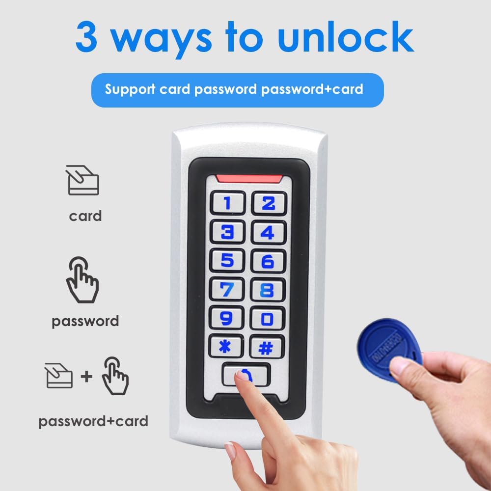 Waterproof Stand Alone Access Control Keypad,Metal RFID Card Reader,Door Access Control System Lock,Electric Gate