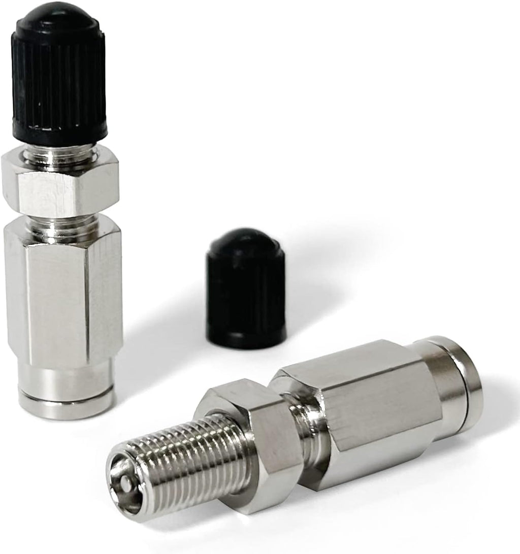 2pcs 1/4" OD Inflation Schrader Valve for Air Spring line