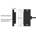 YZHATDH E2K Series Proximity Sensor Matrix Capacitive Switch 10-30V DC 3-Wire NPN PNP Sensing Distance 10mm Adjustable