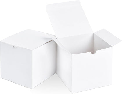 10 Pack White Cardboard Gift Boxes with lids |4x4x4inch Square Boxes | Small Gift Boxes Suitable for Party, Wedding