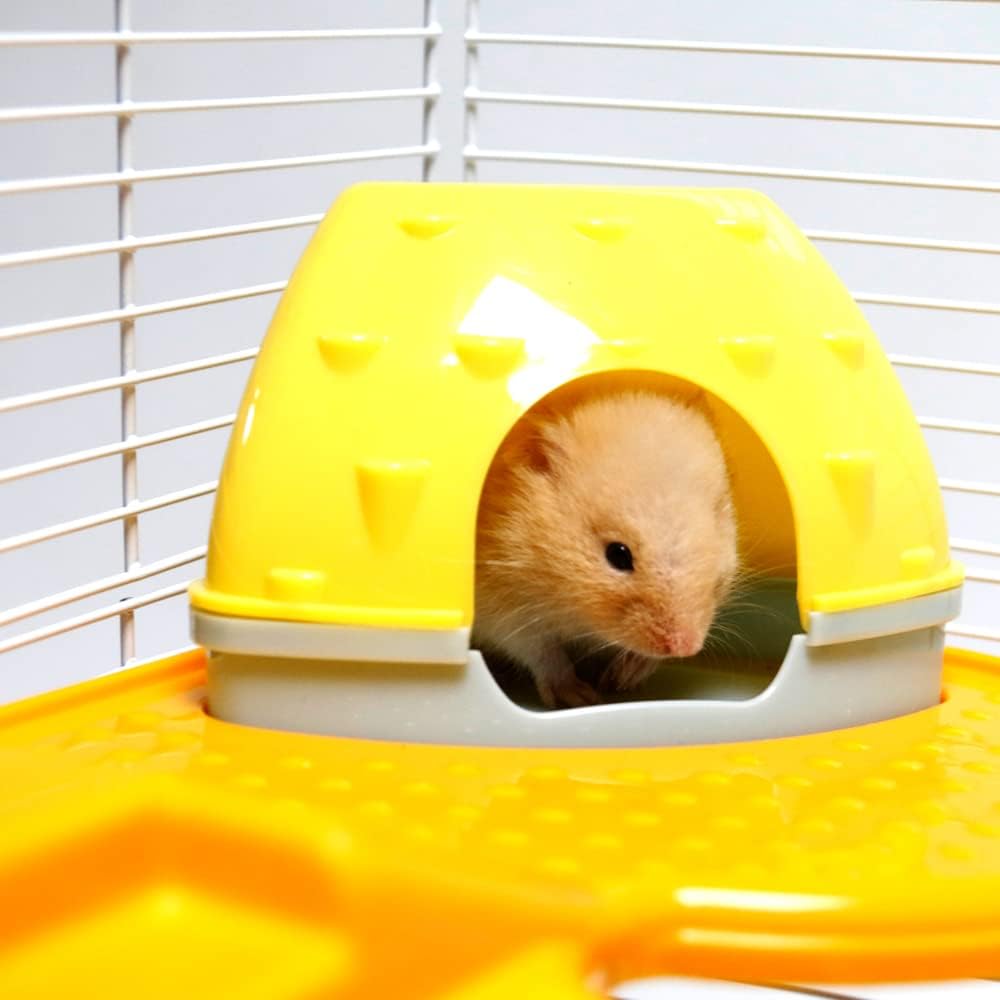 PETZHUBO Hamster Cage Small Animal Cage 3 Layers Cage Size：14.17"(W) X10.63(L) X16.73 (H) Suitable for Hamsters up to