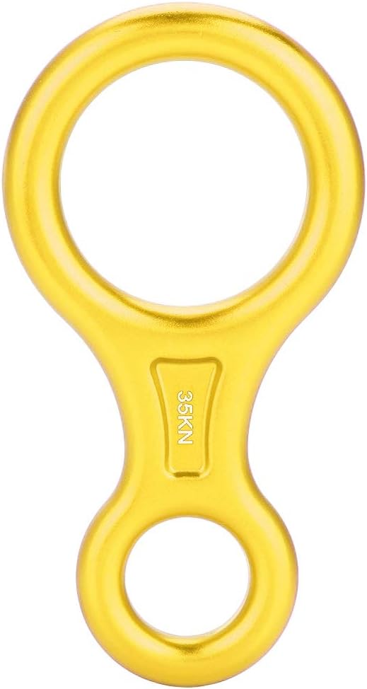 35KN Rescue Figure 8 Descender, Aluminum Alloy Terminal 8 Climbing Figure 8 Descender Rope Rappel Ring Rock Climbing