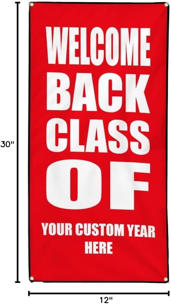 Custom Vertical Vinyl Banner Multiple Sizes Welcome Back! Class School Custom Personalized Business Outdoor