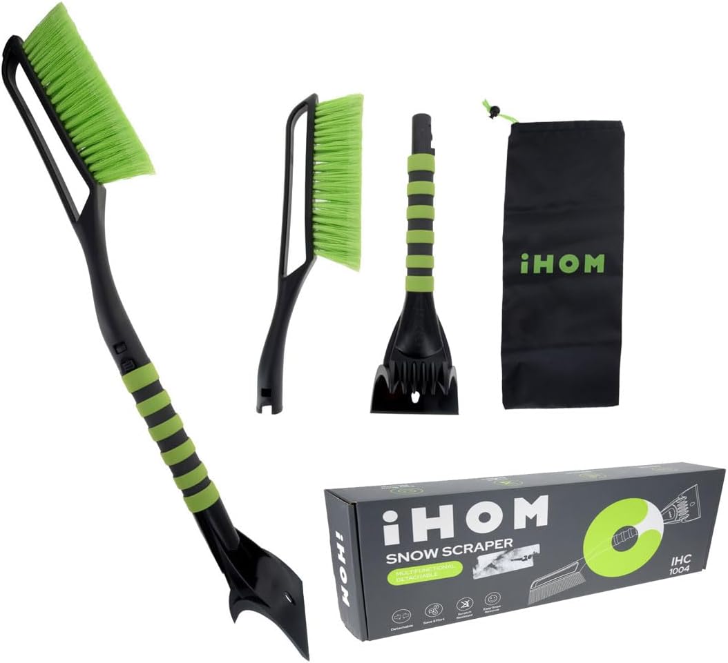 27 Inch Detachable Multifunctional Ice Scraper & Brush with Cushion Grip Handle and Carrying Bag - 3011SSC