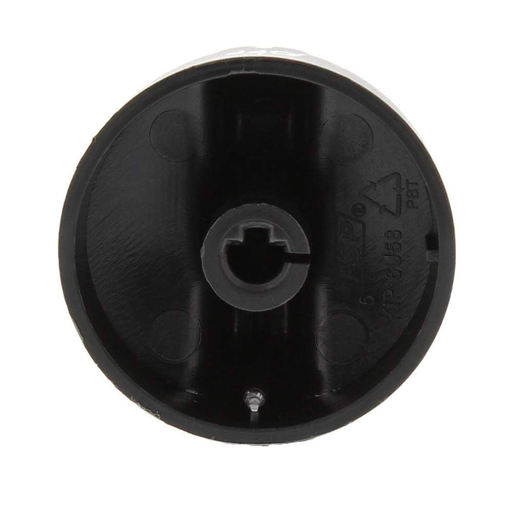 4-Pack Black Gas Range Burner Knob - D-Shaped Shaft Replacement