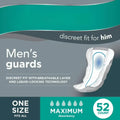 Adult Incontinence Guards for Men, Maximum Absorbency, 52 Count