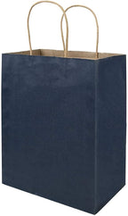 Brown & Color Each 100 8x4.75x10 inch Plain Medium Paper Bags with Handles Bulk