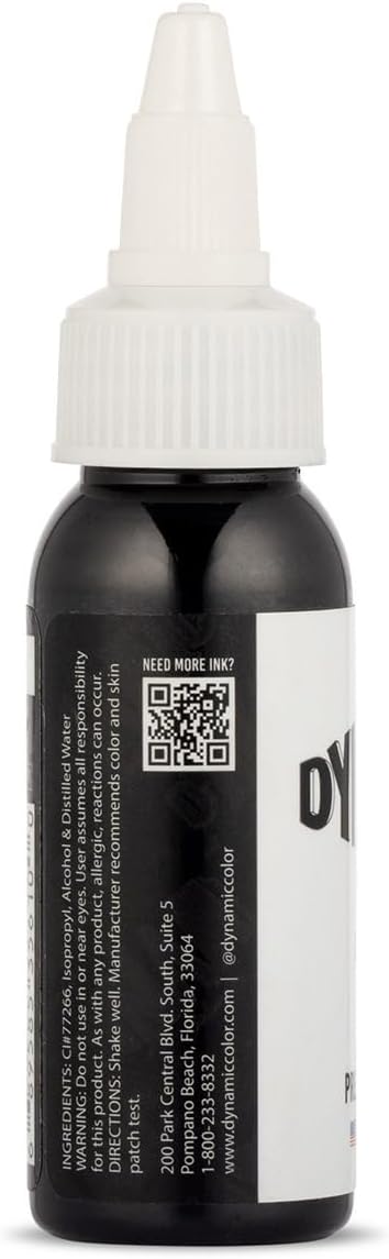 Dynamic Color Black Tattoo Ink, Made in USA Since 1990, 1 oz