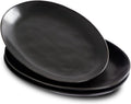 Ceramic Serving Platters, 12" Black Serving Tray, Serving Plates, Set of 3