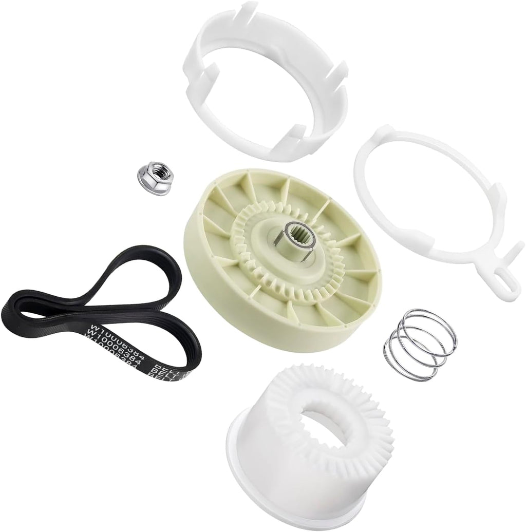 Upgraded Washer Pulley Clutch Kit Replacement for Whirlpool WET4027HW2 8TWTW6000JW1 WTW5100HC3 WTW6120HW3 WTW6120HC3 WTW5100HW3 WETLV27HW3 YWET4027HW2 WGTLV27HW3 MVW4505MW0 WGT4027HW2 WTW4957PW0