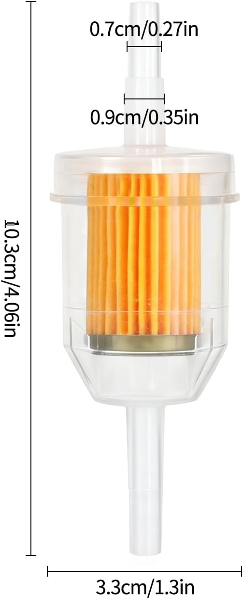 (12-Pack) Inline Fuel Filter for Lawn Mower, Small Engine