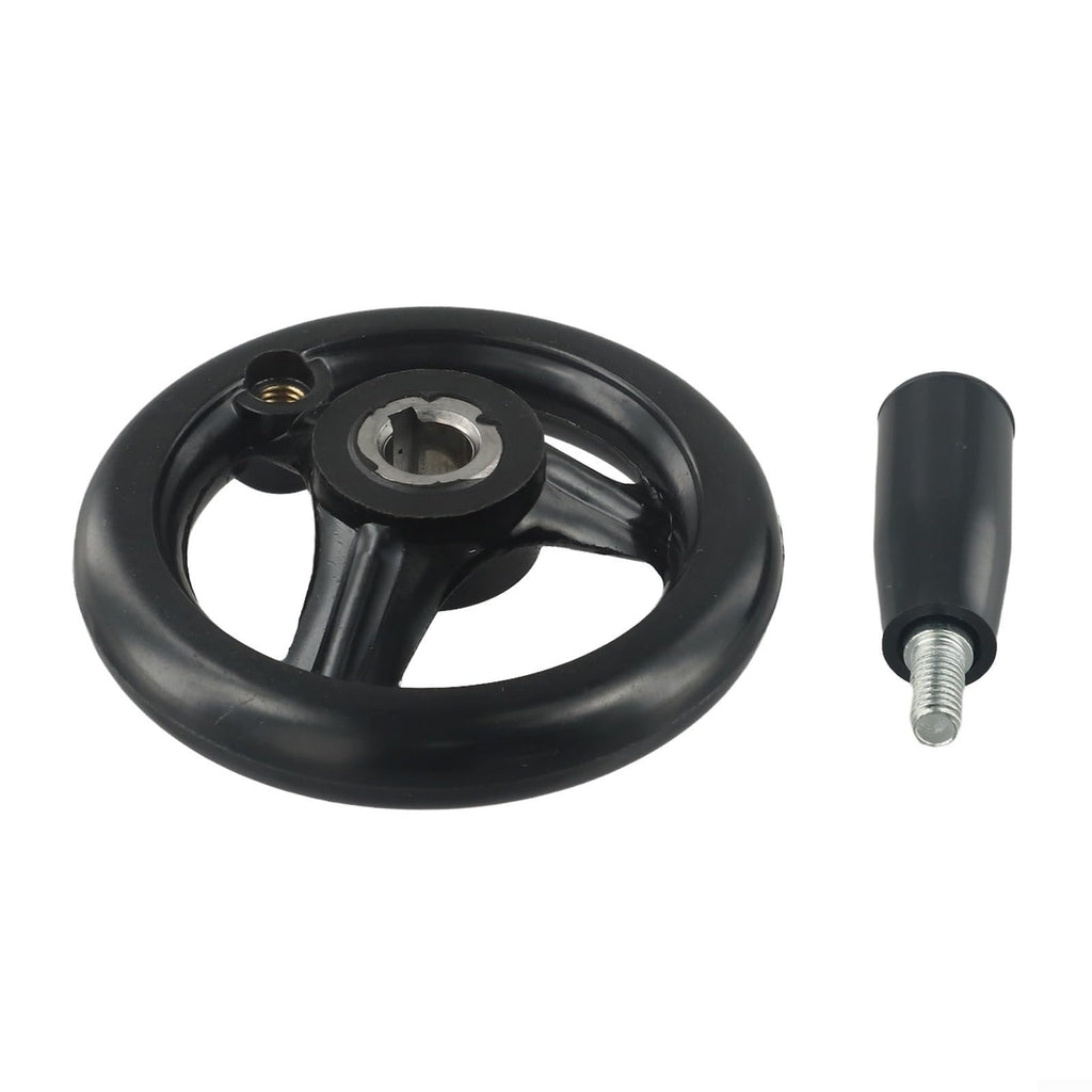 6 Inch Spoke Hand Wheel with Revolving Handle for Lathe Milling Machine - 3/4 Bore Plastic Crank(12x100mm)