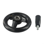 6 Inch Spoke Hand Wheel with Revolving Handle for Lathe Milling Machine - 3/4 Bore Plastic Crank(12x100mm)
