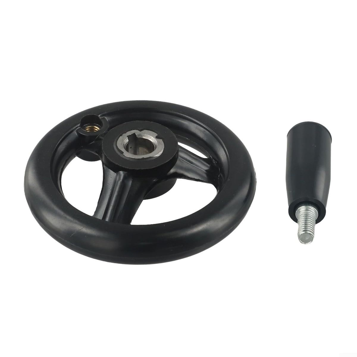 6 Inch Spoke Hand Wheel with Revolving Handle for Lathe Milling Machine - 3/4 Bore Plastic Crank(12x100mm)