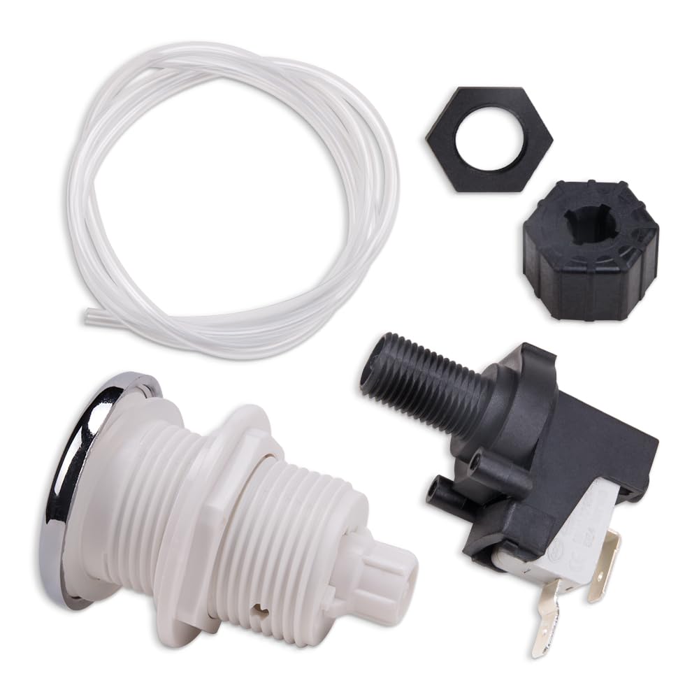 1 Set Pneumatic Switch for Garbage Disposal 16A On Off Push Button Switch for Bath Tub Spa Jetted Whirlpool Jet Set
