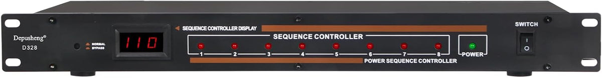 8 Outlet Power Conditioner 10 Amp 2200w with Precise Digital Real-Time Voltage Display Rack Mount Power Sequencer