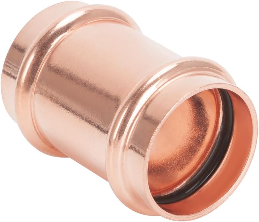 Copper Press Fittings 3/4 inch Coupling with Stop 10 Pack