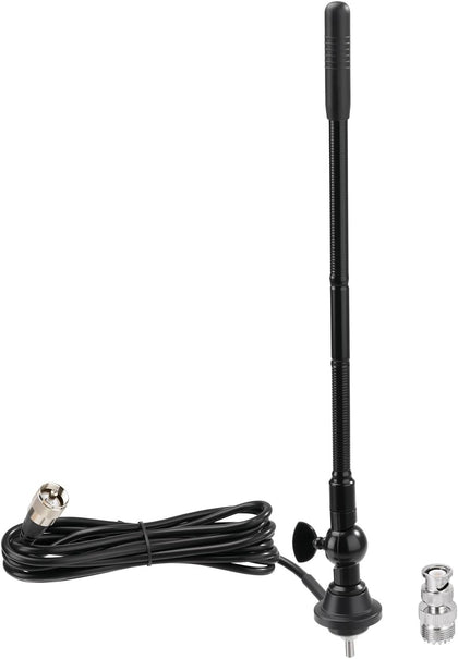 27MHz CB Radio Antenna with Adjustable Rotating Base | PL259 & BNC Boat Marine Car Antenna Kit, Compatible with