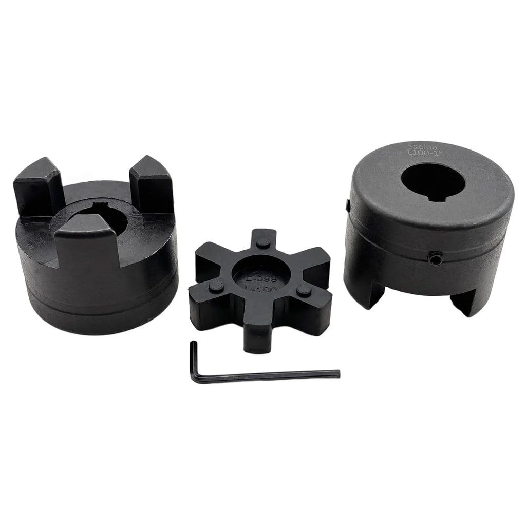 1" to 1" L100 Flexible 3-Piece L-Jaw Coupling Coupler Set & Rubber Spider for Log Wood Splitter,Multi-Flex Couplings L100-1-1