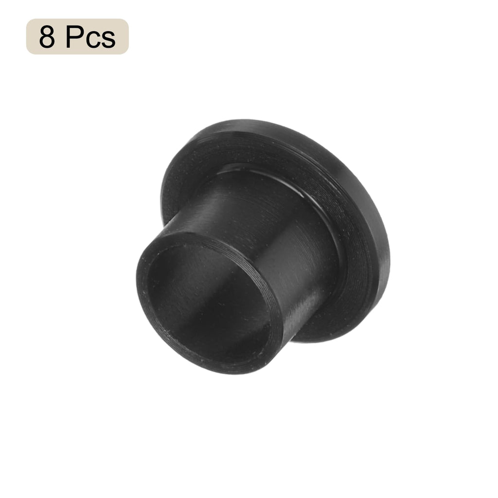 HARFINGTON 8pcs Flanged Sleeve Bearings Plastic Bushings 8.2mm Bore x 10mm OD x 9mm Length Black POM Bushings
