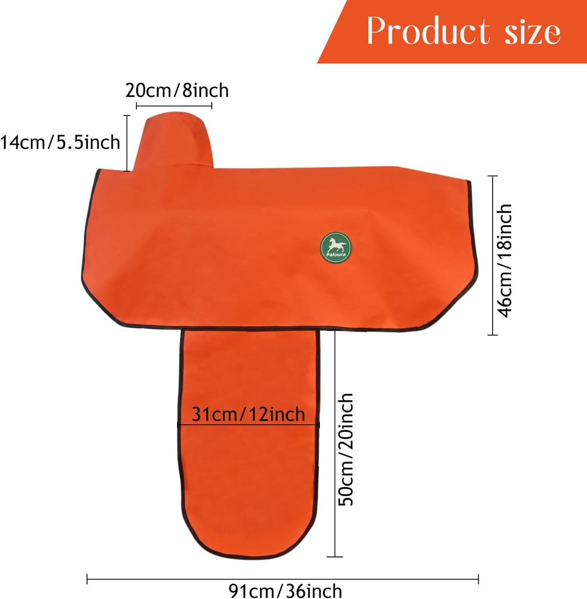 Western Saddle Cover with 6 Elastic Straps（Orange）