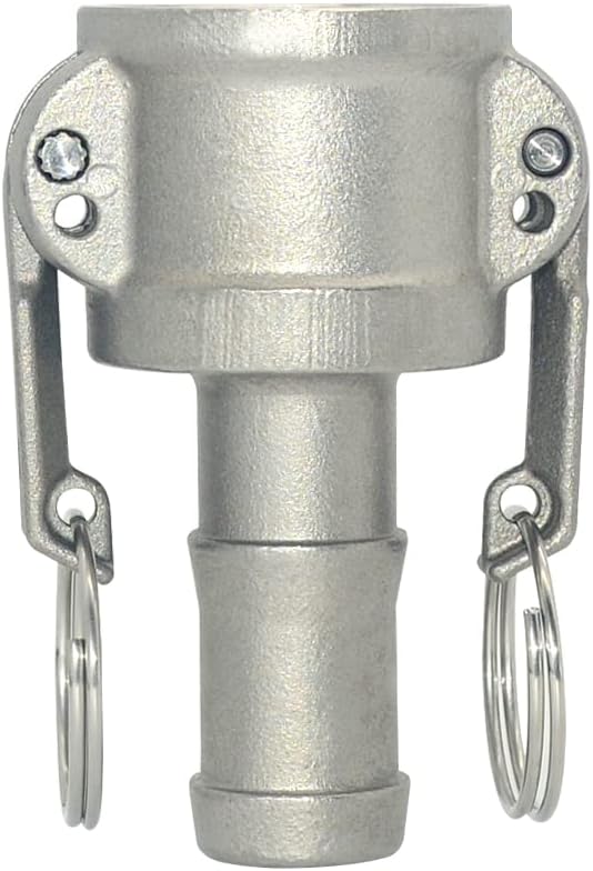 VARMHUS Hose Barb Fitting x 3/4"C Trash Pump Adapter Female Camlock,Stainless Steel 316