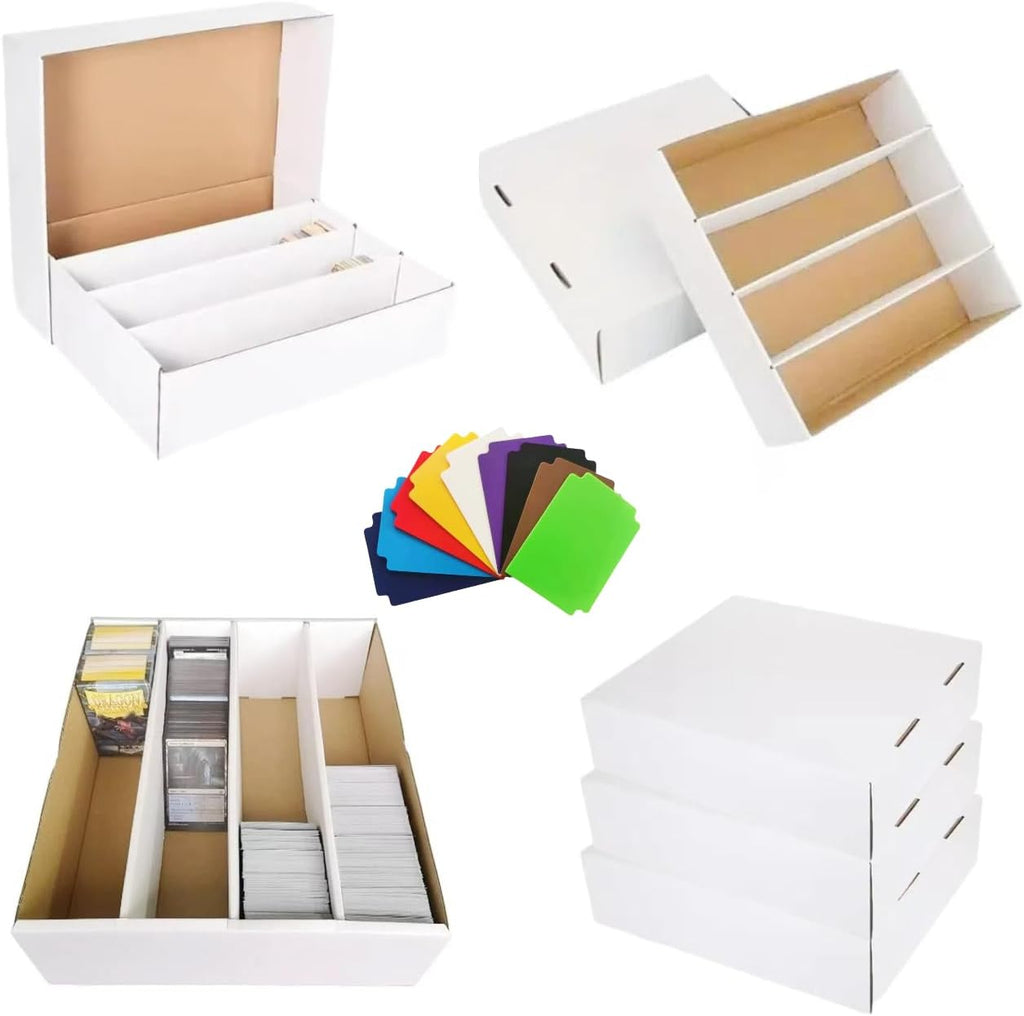 4 Set Sports Card Storage Boxes 3150 Count Bulk Card Trading Cards Collection Box Cardboard Card Storage Box for Card