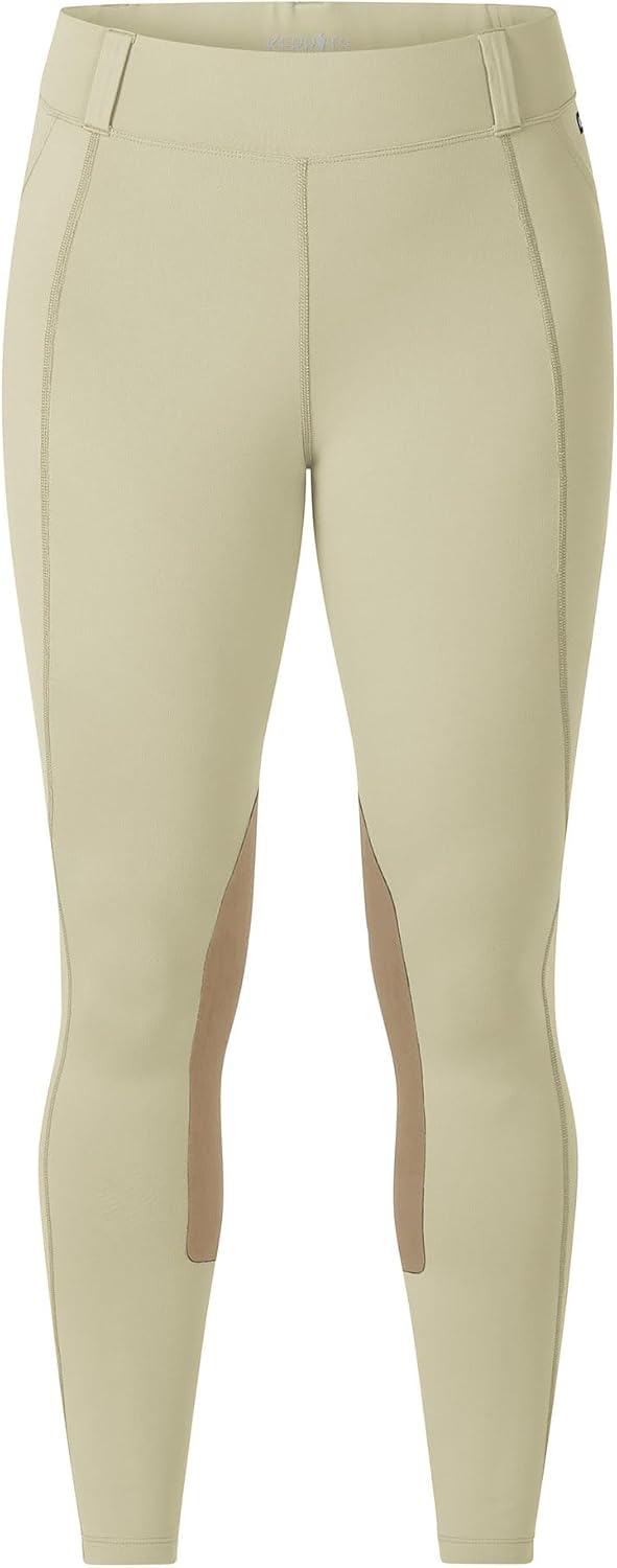 Women's Performance Knee Patch Horse Riding Tights – Breathable Lightweight Equestrian Schooling Leggings, Pockets