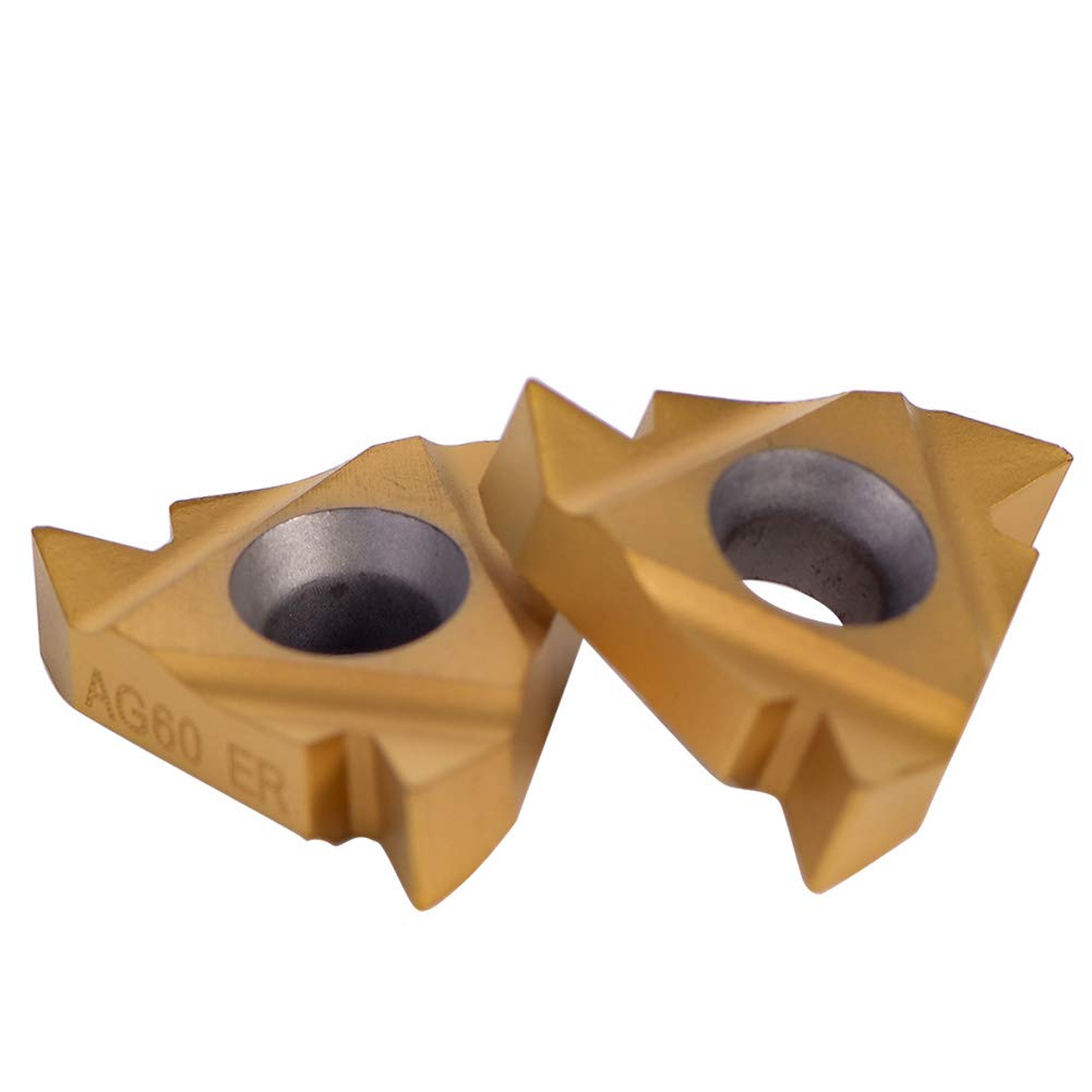 10pcs 3/8'' 16ER AG60 Carbide Turning Inserts Cutters Lathe Milling Tool External Threading with Case for Indexable Lathe Toolholder