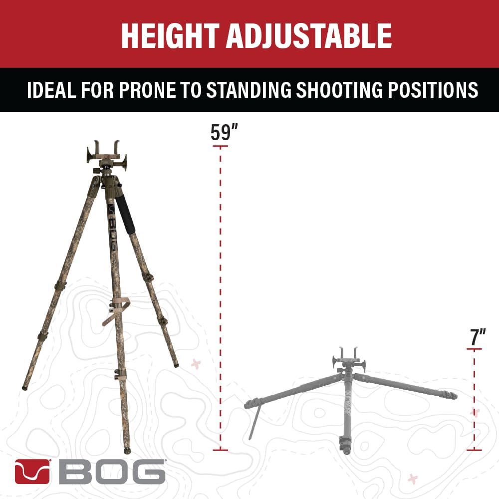 DeathGrip Hunting Tripod, 7"-59", Lightweight, Gun Clamp, Shooting Rest