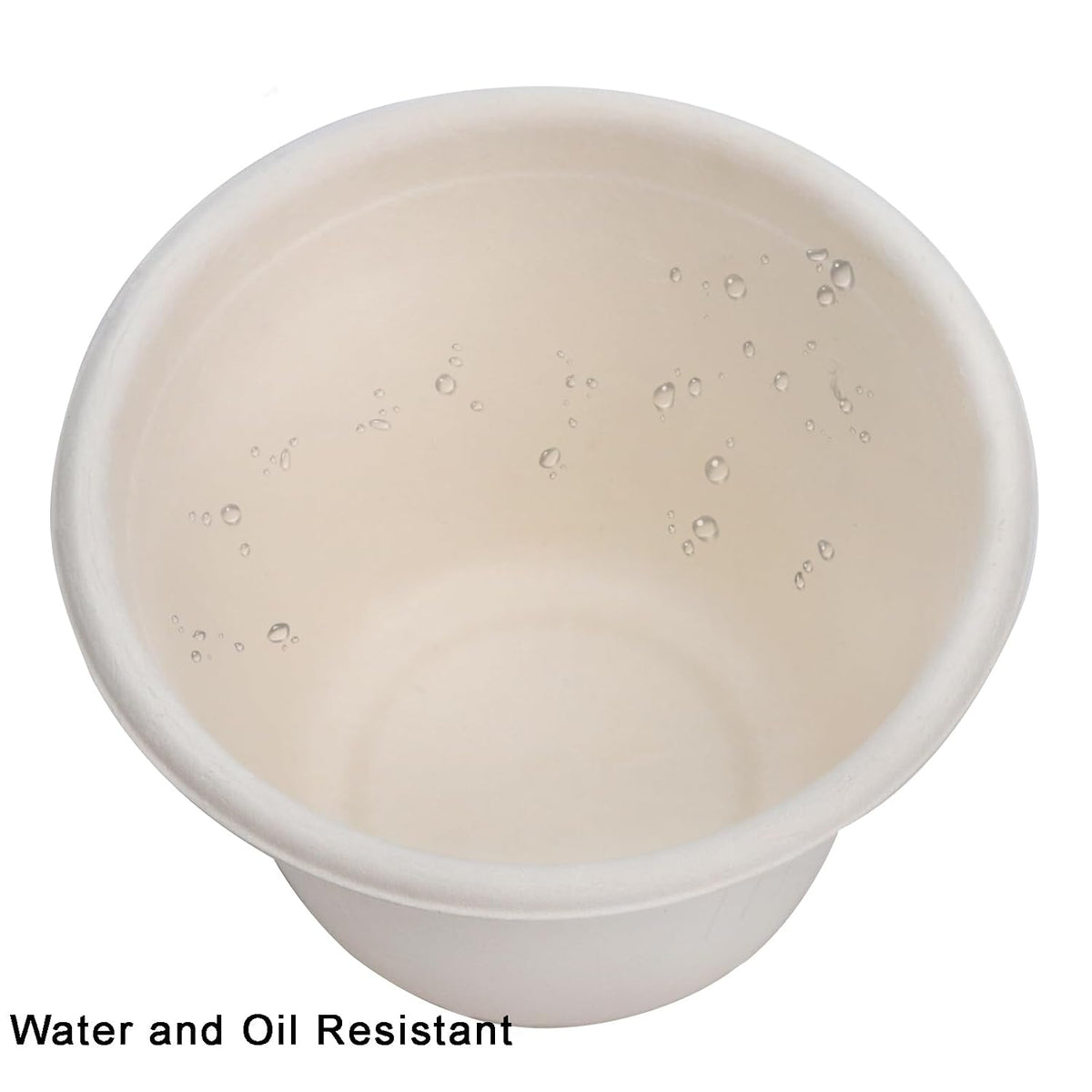 100 Pack Disposable Cups with Lids, 4.5Oz Bagasse Compostable Ice Cream Cup, Small Condiment Portion Sample Container