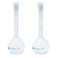 2Pcs 100ml Plastic Lab Volumetric Measuring Flasks with Snap Caps
