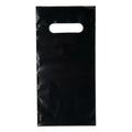 Plastic Merchandise Bag with Die Cut Handle, 6" x 12" Size, 2 Mil Bag, 100 Pack, Black