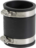Supply Giant 6I47 Flexible PVC Coupling with Stainless Steel Clamps, 2.4" Inner diameter for 2" Nominal Pipe, Black