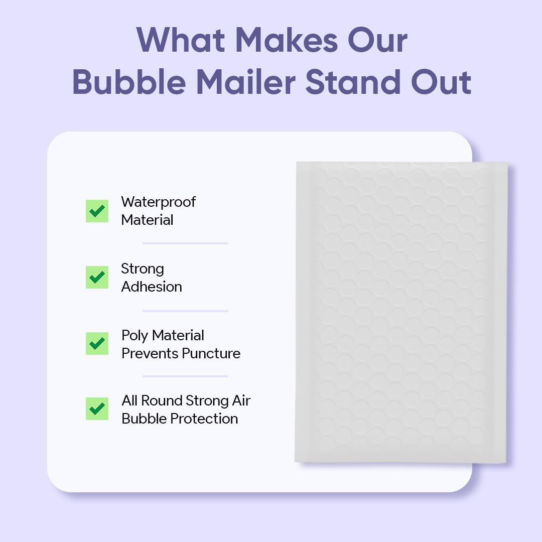 Bubble Mailers 14.25x20, Self Seal Poly Padded Envelopes #7, 50 Pack
