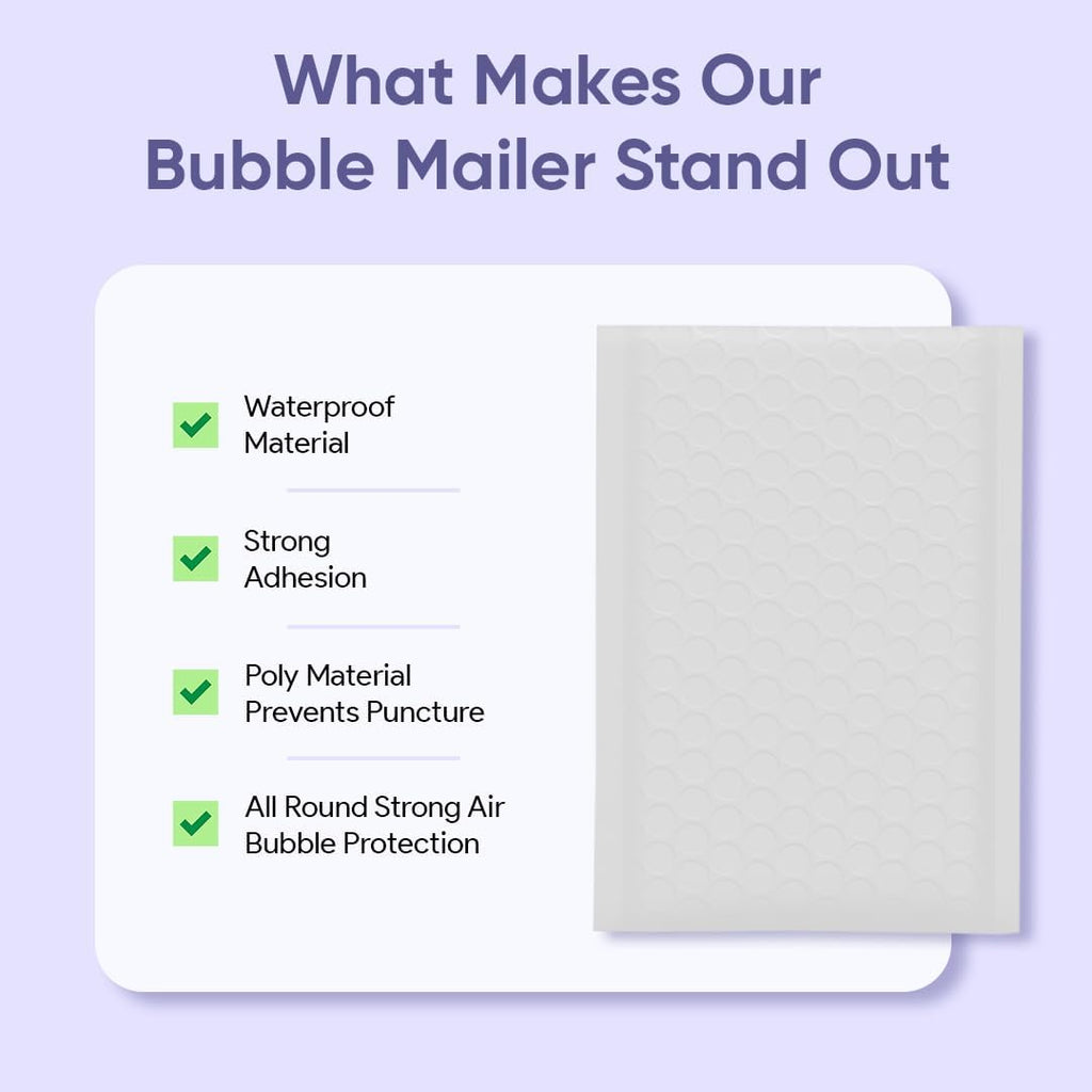 Bubble Mailers 10.5x16, Self Seal Poly Padded Envelopes #5, 100 Pack Bulk