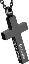 Cremation Jewelry Black Cross Urn Necklaces for Ashes for Women Men Human Ashes with Me Always Memorial Keepsake Pendant