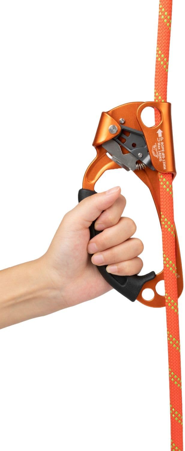 Quick Up Rope Ascender for Both Hand, UIAA & ISO & CE Certified Hand Ascender, Rope Clamp for 8~13MM Rope