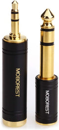 3.5mm to 1/4 (6.35mm) Stereo Pure Copper Headphone Adapter, 2PCS | 1/8 Male to 1/4 Female & 3.5 F to 6.35 M