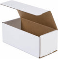 8 x 4 x 4 White Corrugated No-Tape Shipping Boxes (50)