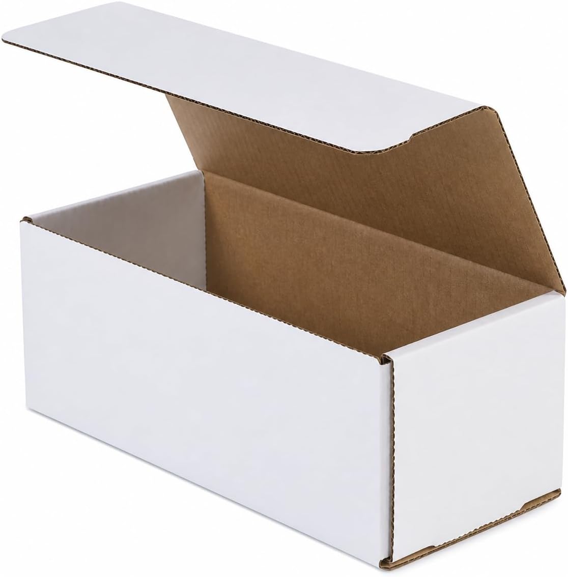 8 x 4 x 4 White Corrugated No-Tape Shipping Boxes (50)