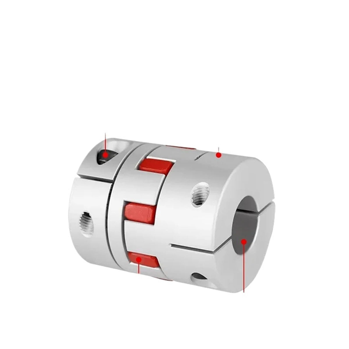 Jaw Type Coupler D65 L110 Aluminum Plum Flexible Shaft BW Coupling Motor Connector Solid Rubber Pad(15x25mm)
