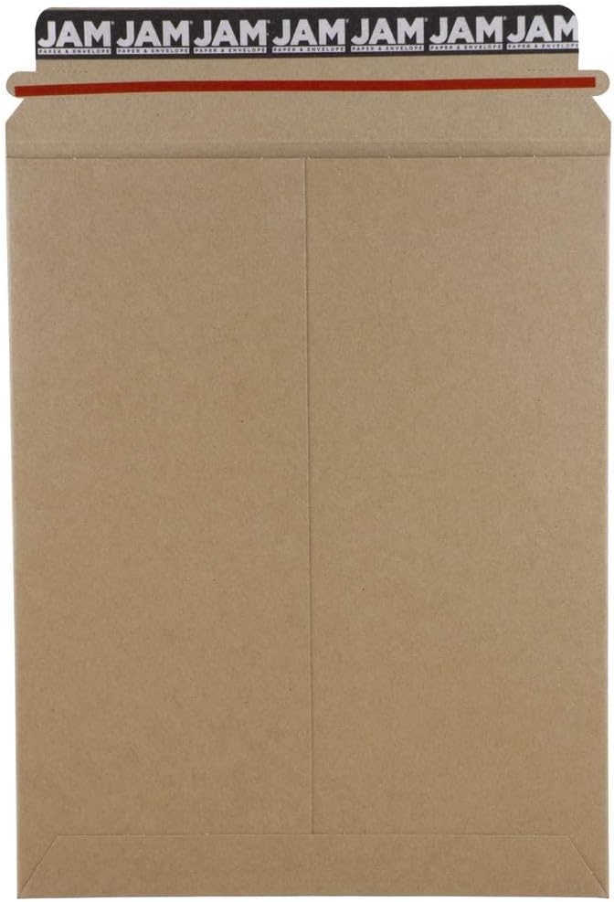 Stay-Flat Photo Mailer Envelopes with Peel & Seal Closure - 9 x 11 1/2 - Brown Kraft - 6 Rigid Mailers/Pack