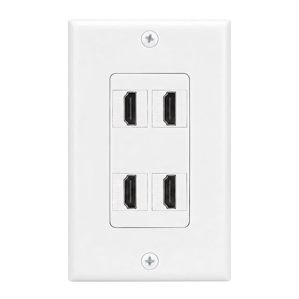 HDMI Wall Plate 4 Port HDMI Wall Outlet Faceplate HDMI Jack Panel