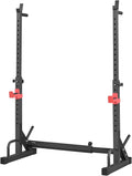 Power Cage Squat Rack, Home Gym Power Rack with Adjustable Height & Width, 550LBS Strength Training Workout Equipment