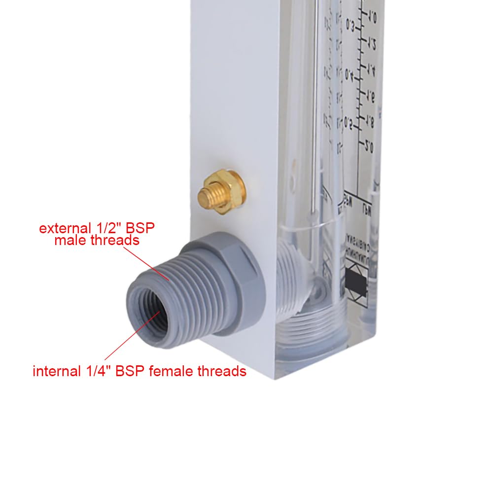 CNBTR Panel-Mount Water Rotameter, Flow Range: 0.2 to 1GPM Liquid Flowmeter
