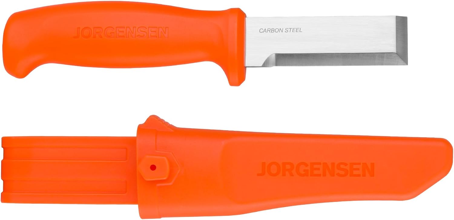 Wood Chisel Knife with Sheath, SK5 Carbon Steel Blade | Ergonomic Handle & Full Tang Design, Wood Chisel for