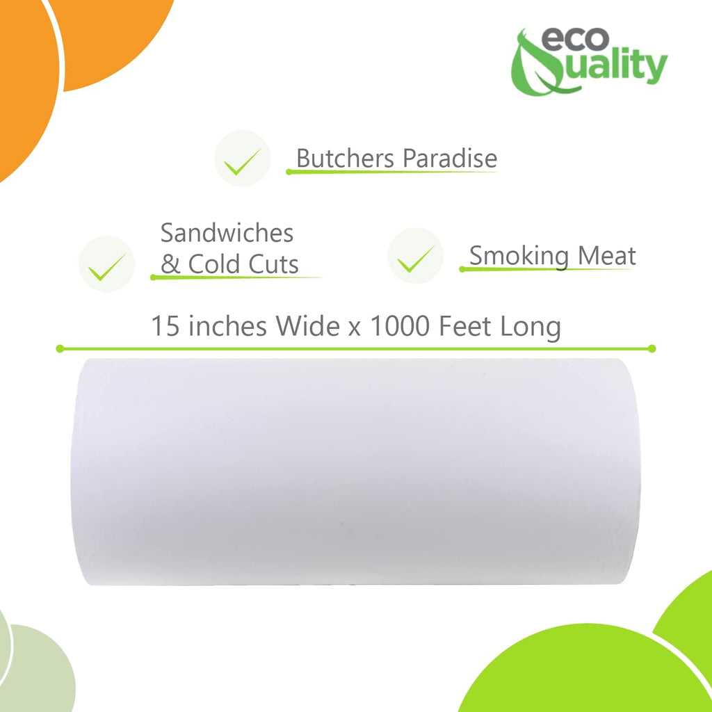 Unwaxed White Disposable Wrapping Butcher Paper Roll 15 Inch x 1000 Ft (1)