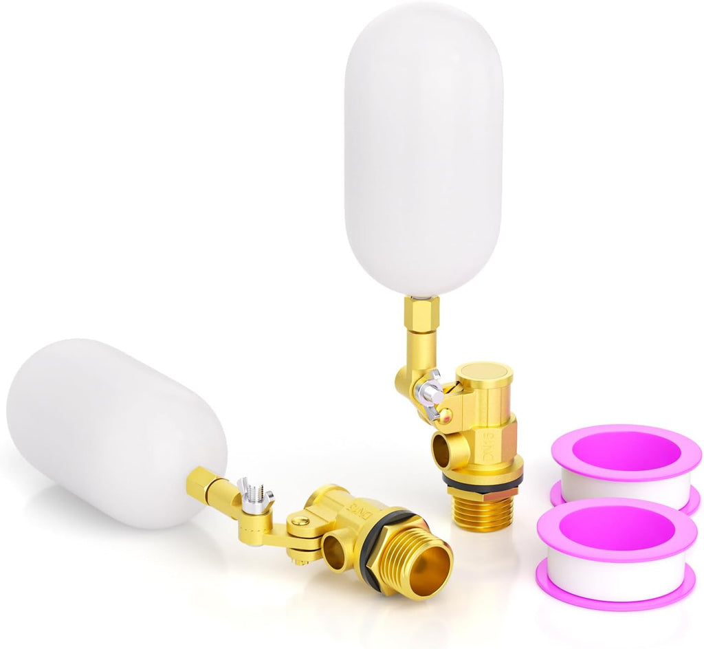 TAILONZ 2 Pcs 1/2" Brass Automatic Water Fill Float Valve